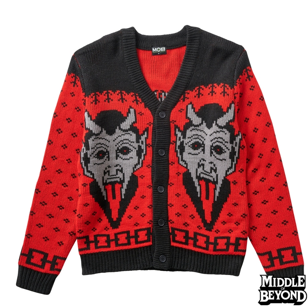 Middle of Beyond Krampus Holiday Cardigan